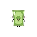 Cute funny money expression character. Vector hand drawn cartoon mascot character illustration icon. Isolated on white background