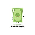 Cute funny money expression character. Vector hand drawn cartoon mascot character illustration icon. Isolated on white background