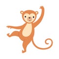 Cute Funny Monkey Baby Animal, Exotic Tropical Fauna Element, African Savanna Inhabitant Cartoon Vector Illustration