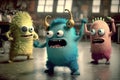 cute funny monster, showing off their sweet dance moves in music video Royalty Free Stock Photo