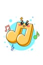 Cute and funny music notes cartoon illustration