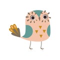 Cute Funny Owlet, Adorable Owl Bird Vector Illustration