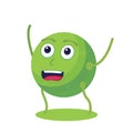 Cute and funny pea character. High protein resource. Vegan food.