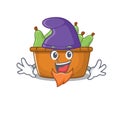 Cute and funny pear fruit box cartoon character dressed as an Elf