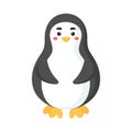 Cute funny penguin print on white background. Arctican cartoon animal character for design of album, scrapbook, greeting card,