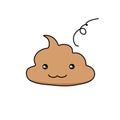 Cute funny poop emoticon smileys. Emotional shit kawaii icons.Happy,smiling, angry,sad, pretty. Vector flat cartoon Royalty Free Stock Photo