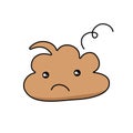 Cute funny poop emoticon smileys. Emotional shit kawaii icons.Happy,smiling, angry,sad, pretty. Vector flat cartoon Royalty Free Stock Photo