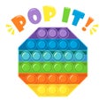 Cute funny Pop it popit fidget sensory toy logo t-shirt. Pop It fidget set. Antistress. Toy icon, trendy toy. Vector