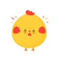 Cute funny sad chicken cock. Vector Royalty Free Stock Photo