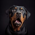 Cute funny shocked rottweiler