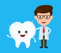 Cute funny smiling dentist and healthy