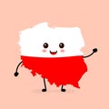 Cute funny smiling happy Poland map Royalty Free Stock Photo
