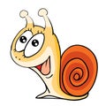 Cute funny snail with big eyes, cartoon illustration, isolated object on white background, vector Royalty Free Stock Photo