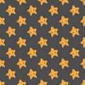 Cute funny stars seamless pattern. Vector illustration.