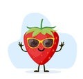 Cute and funny strawberry character