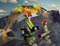 Cute funny suricates - constructor workers