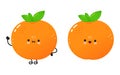 Tangerine fruit character. Vector hand drawn cartoon kawaii character illustration icon. Isolated on white background Royalty Free Stock Photo