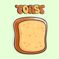 Cute funny toast. Vector hand drawn cartoon kawaii character illustration icon. Isolated on white background. Sliced