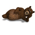 Cute and funny toon bear. 3D rendering with Royalty Free Stock Photo