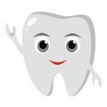 Cute funny tooth icon. Oral dental hygiene. Children teeth care. Vector illustration