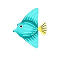 Cute funny tropical fish. Fancy fantasy aquarium animal. Small exotic sea marine species. Fantastic fictional ocean