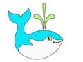 Cute funny whale. Color image of a marine mammal.