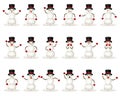 Cute funny winter christmas snowman smile emotion icons set isolated 3d cartoon characters design vector illustration