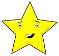 Cute, Funny Yellow Smiling Star Face - PNG Raster Design