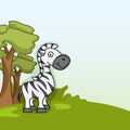 Cute funny zebra concept.