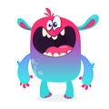 Cute furry blue monster. Vector bigfoot or troll character mascot. Design for children book Royalty Free Stock Photo