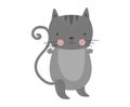 Cute furry cat animal vector.