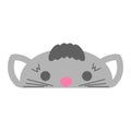 Cute furry cat animal vector.