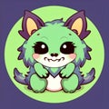Cute furry monster sticker