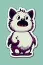 Cute furry monster surprised sticker Royalty Free Stock Photo