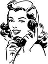 Cute Gal On The Phone Royalty Free Stock Photo