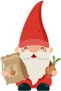 Cute Garden Gnome Holding Onion and Seeds Royalty Free Stock Photo