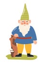 Cute garden gnome sticker concept