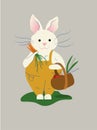 cute gardener rabbit