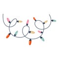 Cute garland christmas decoration clipart.