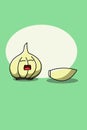 Cute garlic with face cry cartoon illustration