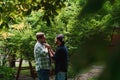 Cute gay couple on a date in the park Royalty Free Stock Photo