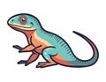 Cute gecko mascot with blue tail isolated vector