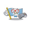 Cute geek gamer flag bolivia cartoon character style