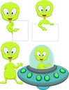 Cute geen alien cartoon collection set