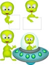 Cute geen alien cartoon collection set