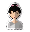 cute geisha character icon