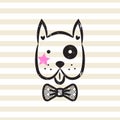 Cute gentleman dog tshirt design vector. Royalty Free Stock Photo