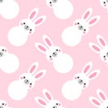 Cute geometric Easter seamless pattern design with bunny