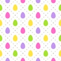 Cute geometric Easter seamless pattern design with egg and dots