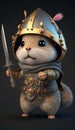 Cute Gerbil Animal Warrior 3D Game Model Generative AI